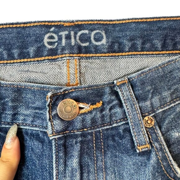 Etica Marcella High Rise Slim Leg Jean Organic Cotton Womens 29 Dark Wash Denim - Picture 10 of 10